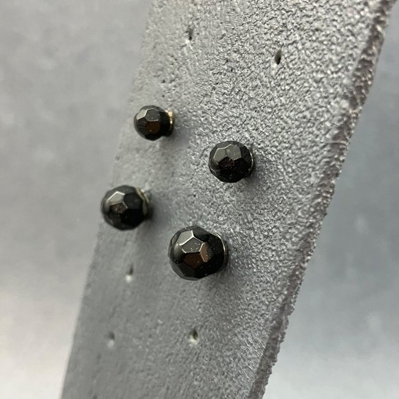 Stud Earrings Black Faceted Two Pairs Small Classic Retro Granny BoHo Soft Girl - Picture 3 of 4